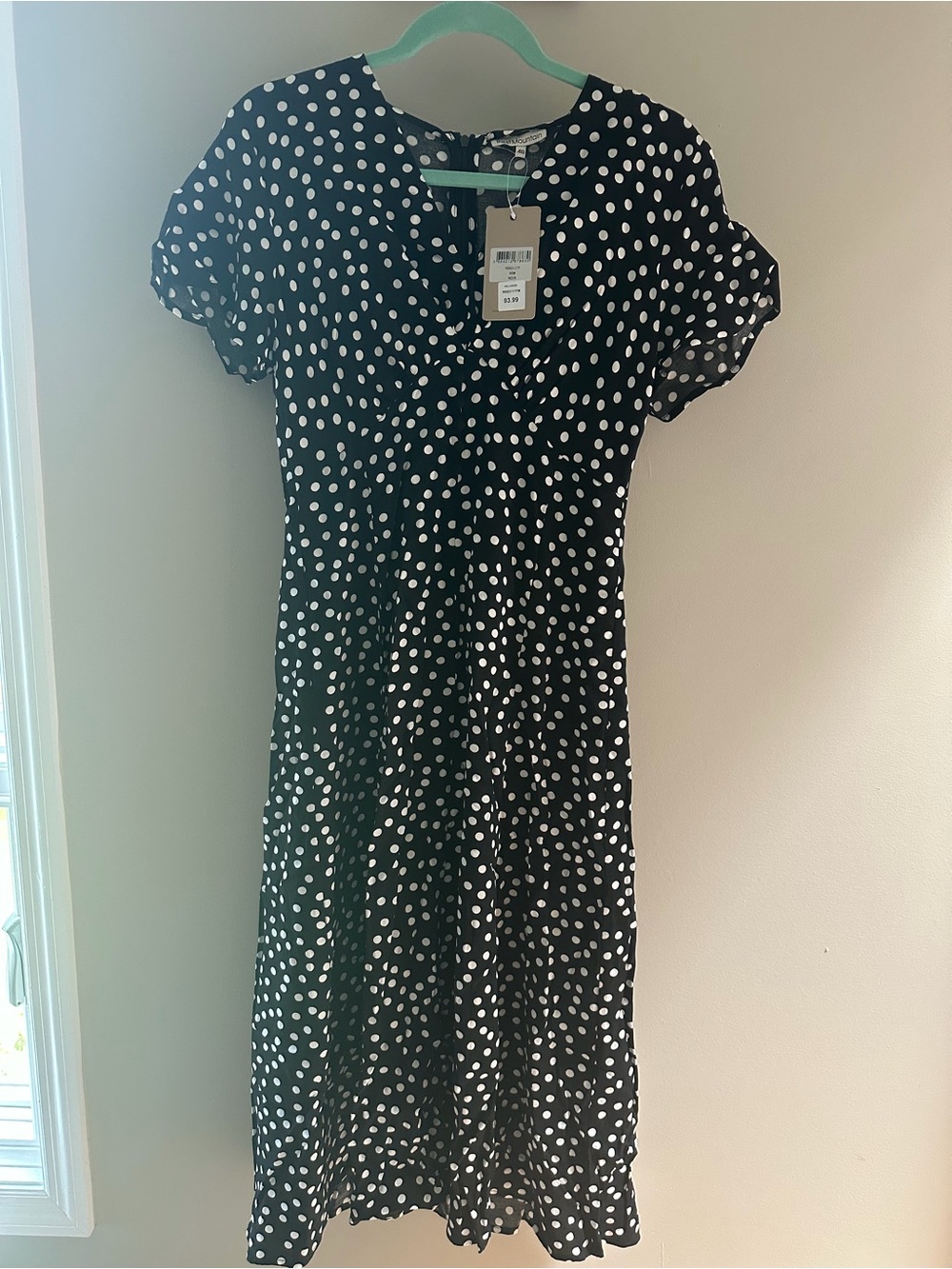 Black and White Polka Dot Midi Dress - Classic Women's Style